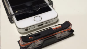 The lightning port is blocked by the safety latch on the Fantom Five waterproof iPhone case