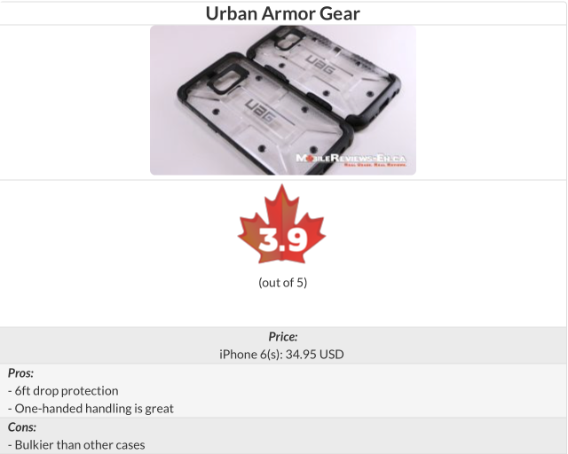 Urban Armor Gear S7 Review - Review Table