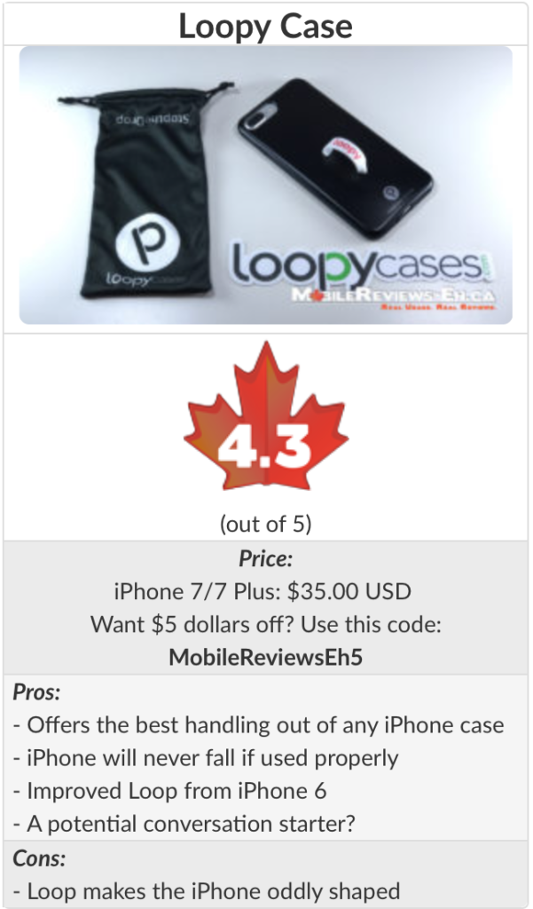 Loopy Case iPhone 7 Review Table
