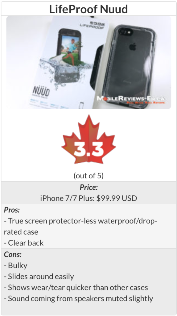 LifeProof Nuud iPhone 7 Review Table